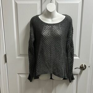 Rock & Republic Charcoal Knit Women's Sweater see through size medium M